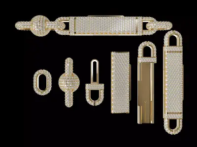 Fully Iced Out Bead Chain 12mm  High End Chain Link STL Design 3D print model