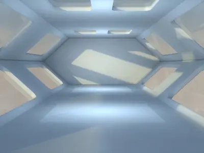 Sci Fi Corridor Low-poly 3D model 5