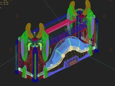 Different dimension - building - city wall 06 3D model