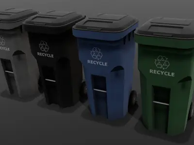 Dust Bin 3D Model  Low-poly 3D model