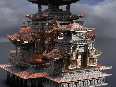 Dragon Temple 8 3D model