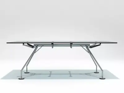 Nomos glass table with metal legs 3D model
