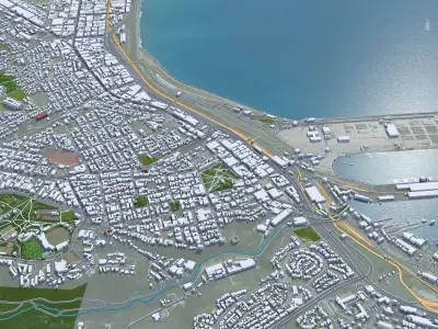 Port Elizabeth South Africa 40km Low-poly 3D model