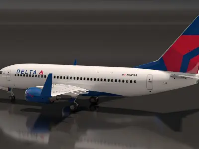  Delta Air Lines Boeing 737-700 with Interior 