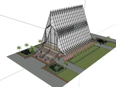 Architecture-Religion-God-Culture-Temple-0109 building with t... 3D model