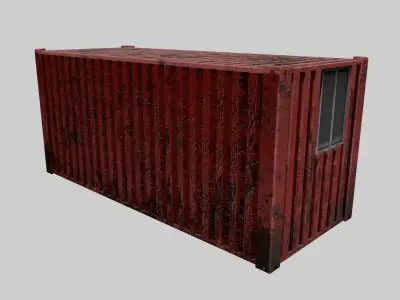 Old Red Container Office 3D model