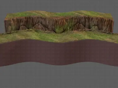 Cliff lowpoly V03 Low-poly 3D model