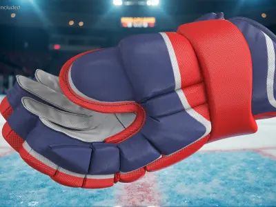  Hockey Protective Gloves Rigged 