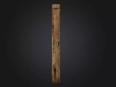 Cursed Wooden Door Low-poly 3D model