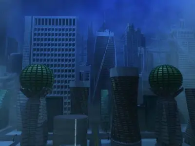 Futuristic Downtown Anchorage Alaska from 2040 Low-poly 3D model