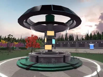 Sci-fi Canteen-Bar Low-poly 3D model