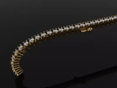 Diamond Tennis Bracelet Links 2MM 3D print model