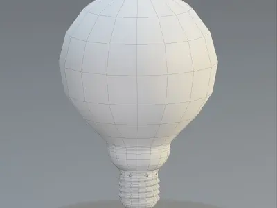 LED globe shape bulb Low-poly 3D model