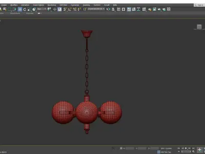 Hand Blown Opaline Glass Chandeliers Low-poly 3D model