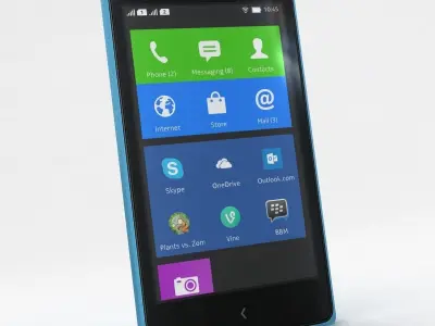 Nokia XL and XL Dual Cyan 3D model