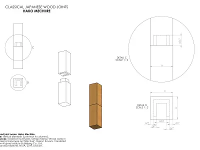 Hako Mechiire - Classical Japanese Wood Joint 3D model Free 3D model
