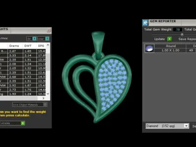 Valentine Pendent Collection 3D model