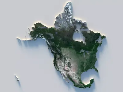 Usa Canada Mexico Terrain country  3D model