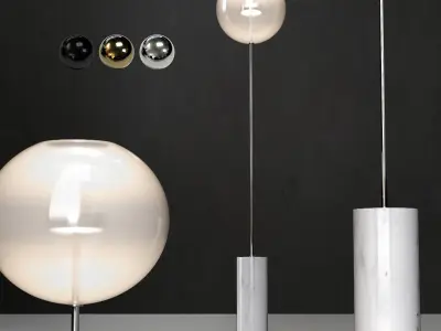 Floor lamp Giopato and Coombes Bolle Soffio long 3D model