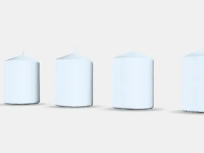 HEMSJO Unscented pillar candle Low-poly 3D model