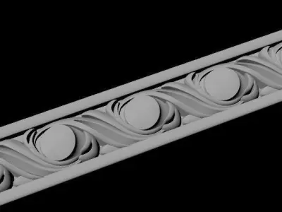 baguette gold decorative border 3D model