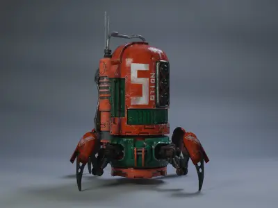 Robot No 5  3D model Low-poly 3D model