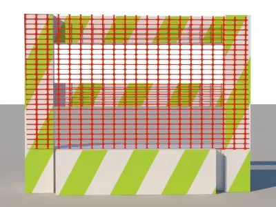 Road block - Barricade Low-poly 3D model