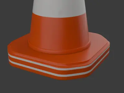 Traffic cone Free low-poly 3D model 10