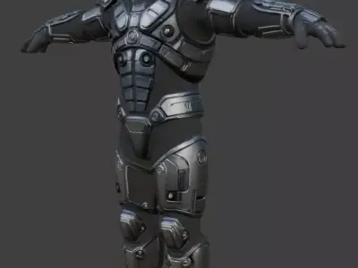 Futuristic Heavy Armored Spacesuit 3D Model 3D model