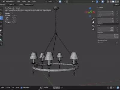 CLASSIC RING CHANDELIER HAND RUBBED ANTIQUE BRASS 3D model