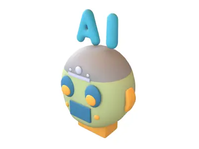 AI Robot Icon v1 003 Low-poly 3D model