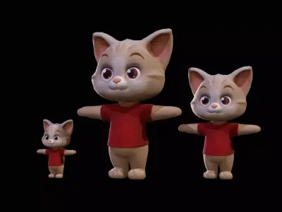 Cat1Pack3 Low-poly 3D model