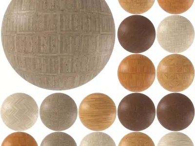 Parquet - Laminate - Wooden floor 17 in 1 3D model