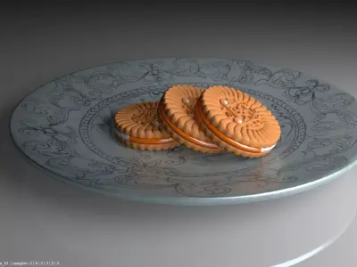 cream biscuits 3D model