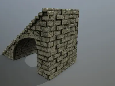 stairs stone arch Low-poly 3D model