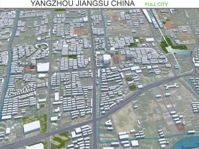 Yangzhou Jiangsu China 40km AI Low-poly 3D model