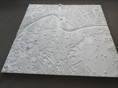 3D Rome Map City Art Landmark Model of Rome Skyline 3D print model