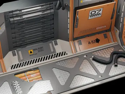 Sci-Fi Corridor Low-poly 3D model