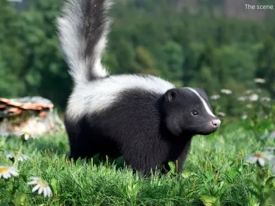  North American Skunk Fur Rigged For Blender 