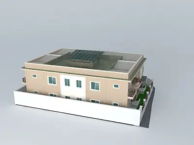 Guesthouse apartment building with roof 3D model