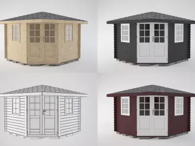Wooden garden shed5 3D model
