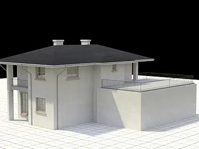 highly detailed and textured single-family house 3 3D model