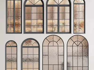 modern windows glass Sliding Architecture 3D model 31