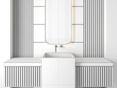 bathroom furniture set 75 3D model