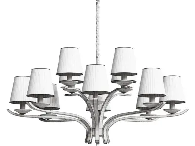 Hanging chandelier Ideal Lux PEGASO SP8 BIANCO 3D model
