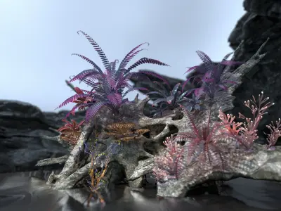 Alien Vegetation collection 1 Low-poly 3D model