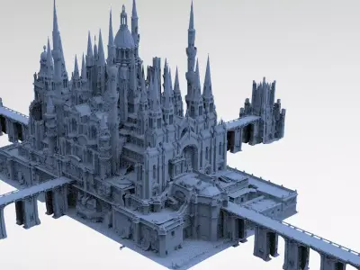 Gothic Palace Victorian exterior 1 3D model