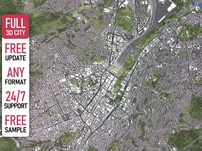 Stuttgart Low-poly 3D model