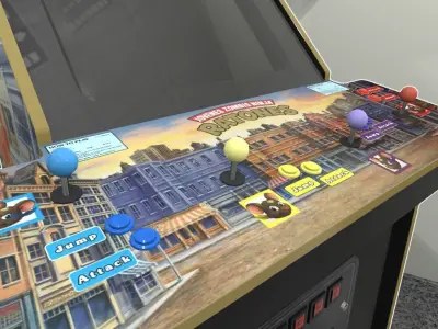 90s  4 Player Arcade Machine Low-poly 3D model