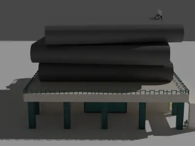 Book Shaped Low Poly Library Low-poly 3D model